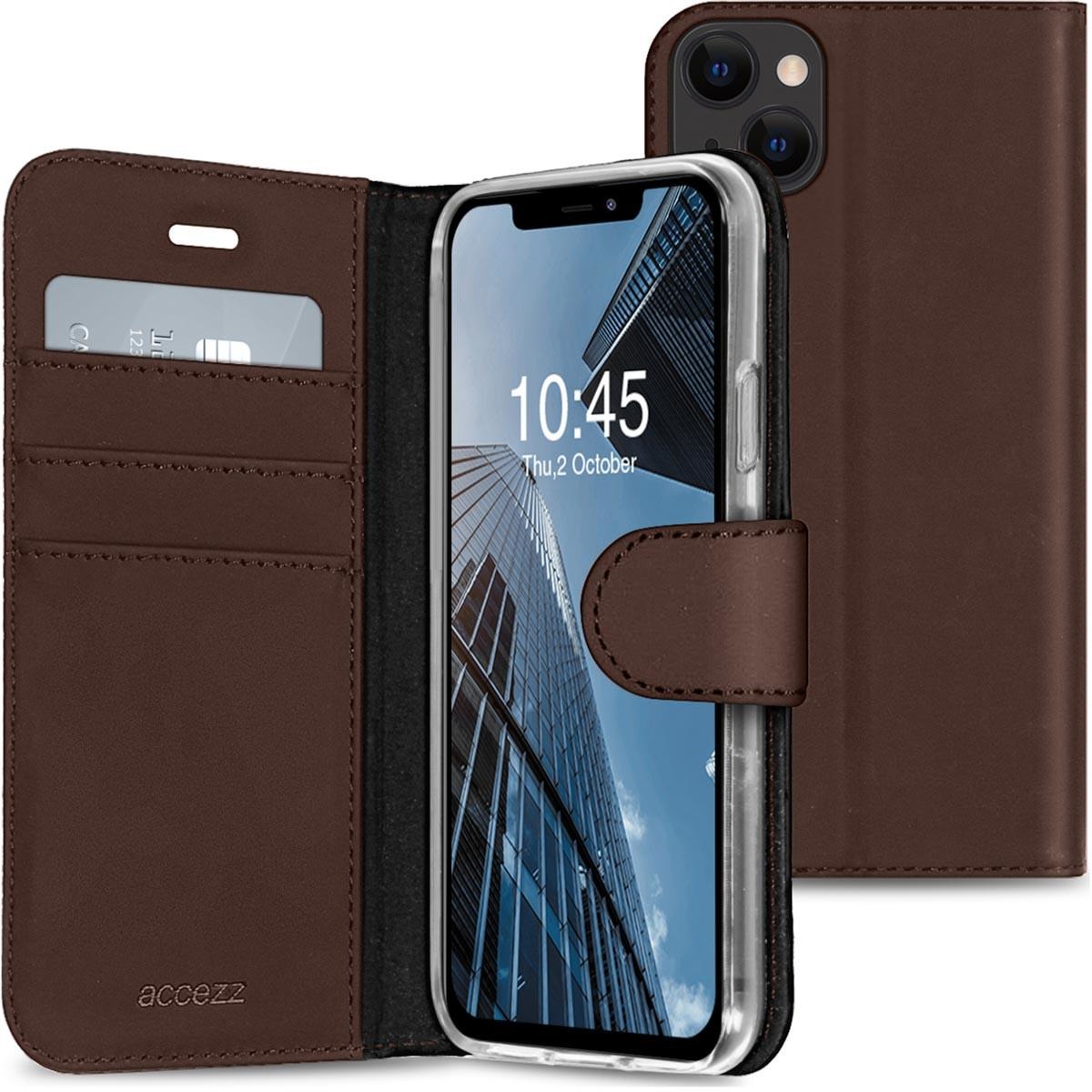 Accezz Wallet Case voor Apple iPhone 13 Telefoonhoesje Bruin