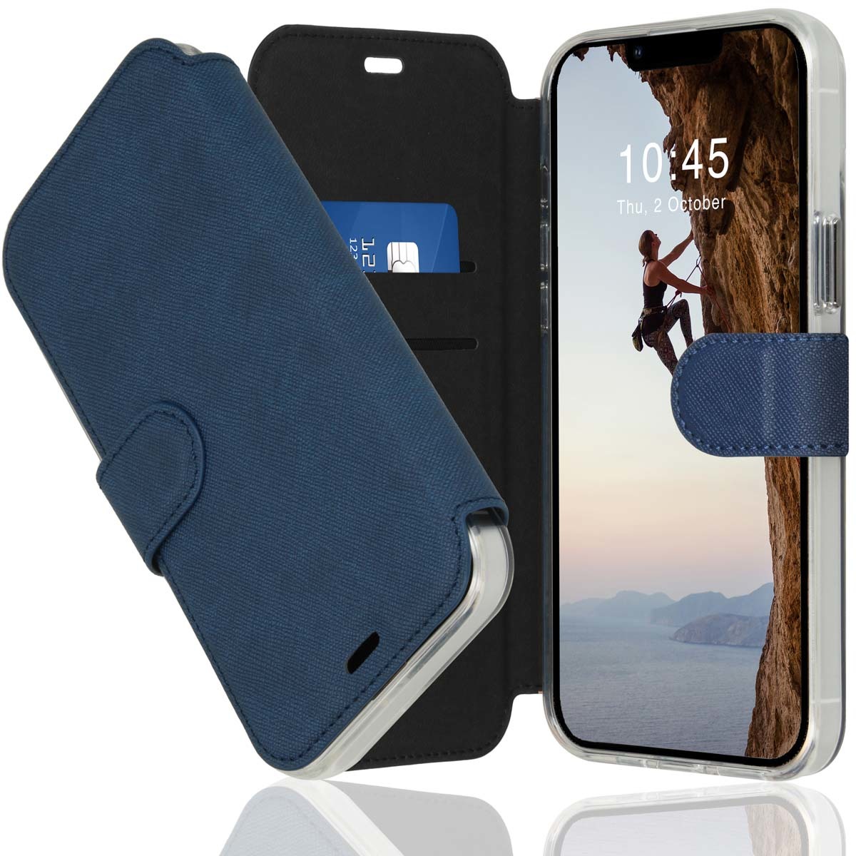 Accezz Xtreme Wallet voor Apple iPhone 14 Max Telefoonhoesje Blauw