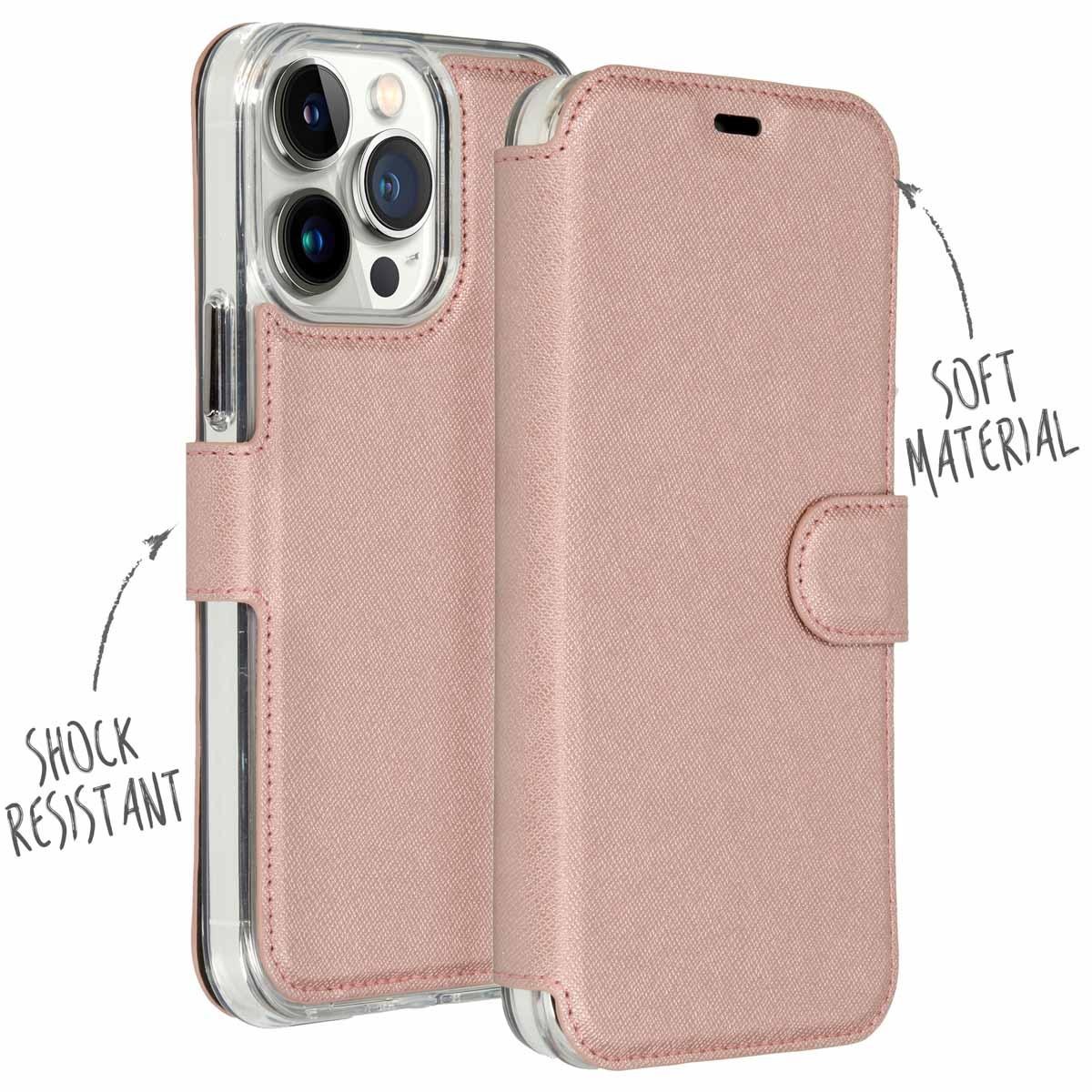 Accezz Xtreme Wallet Booktype iPhone 14 Pro hoesje - Rosé Goud