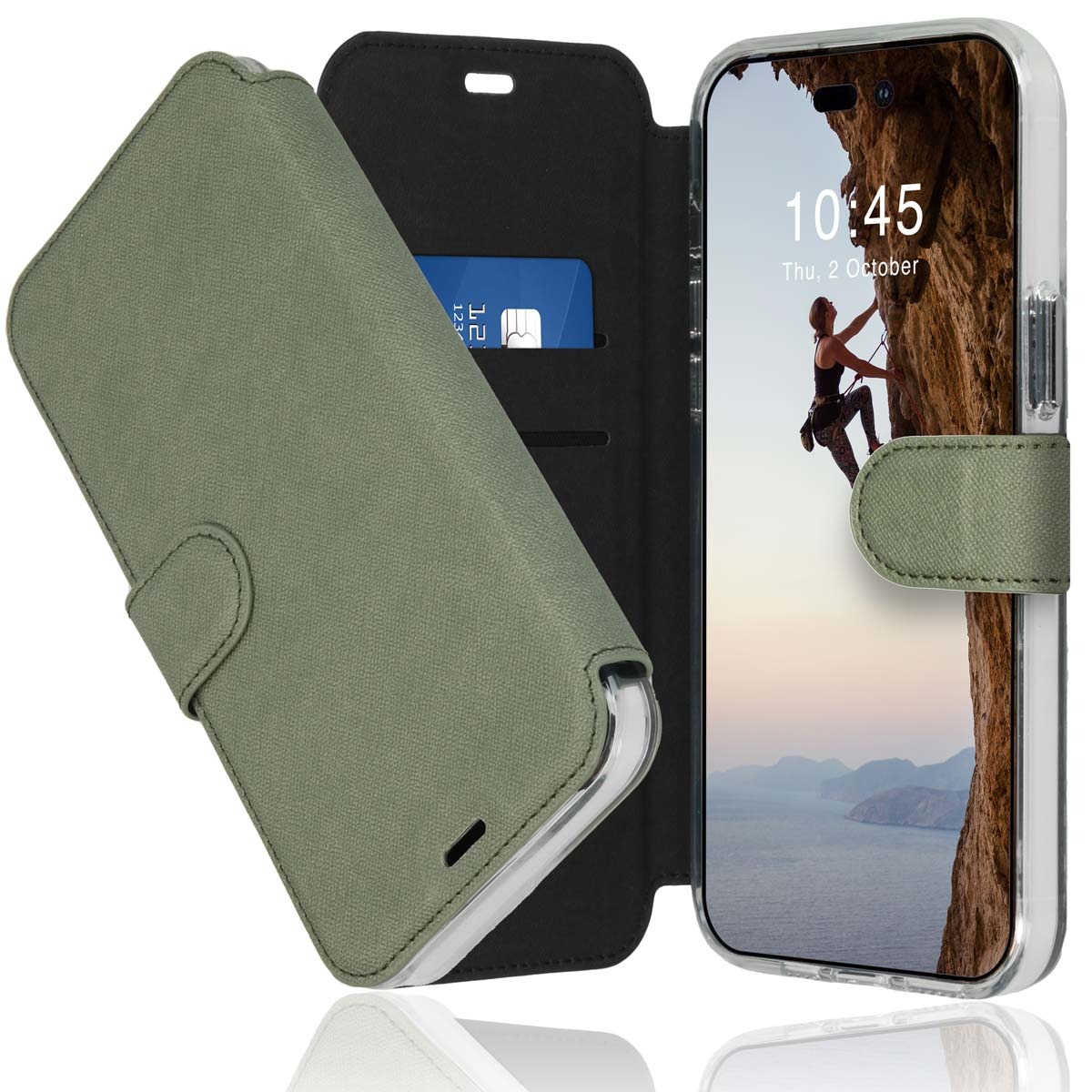 Accezz Xtreme Wallet voor Apple iPhone 14 Pro Max Telefoonhoesje Groen