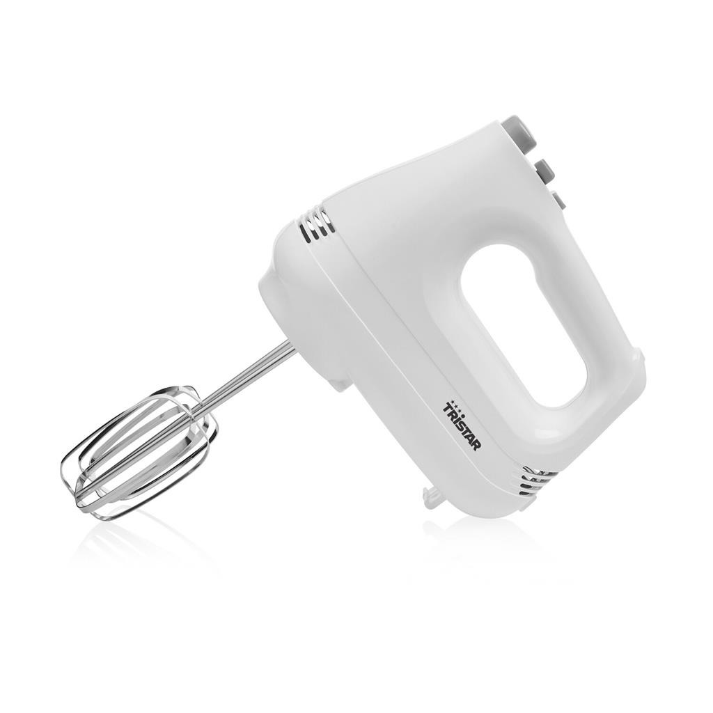 Tristar Handmixer MX-4202 - Mixer met rvs deeghaken en rvs gardes -  6 snelheidsinstellingen en turbofunctie - 200 Watt - Wit