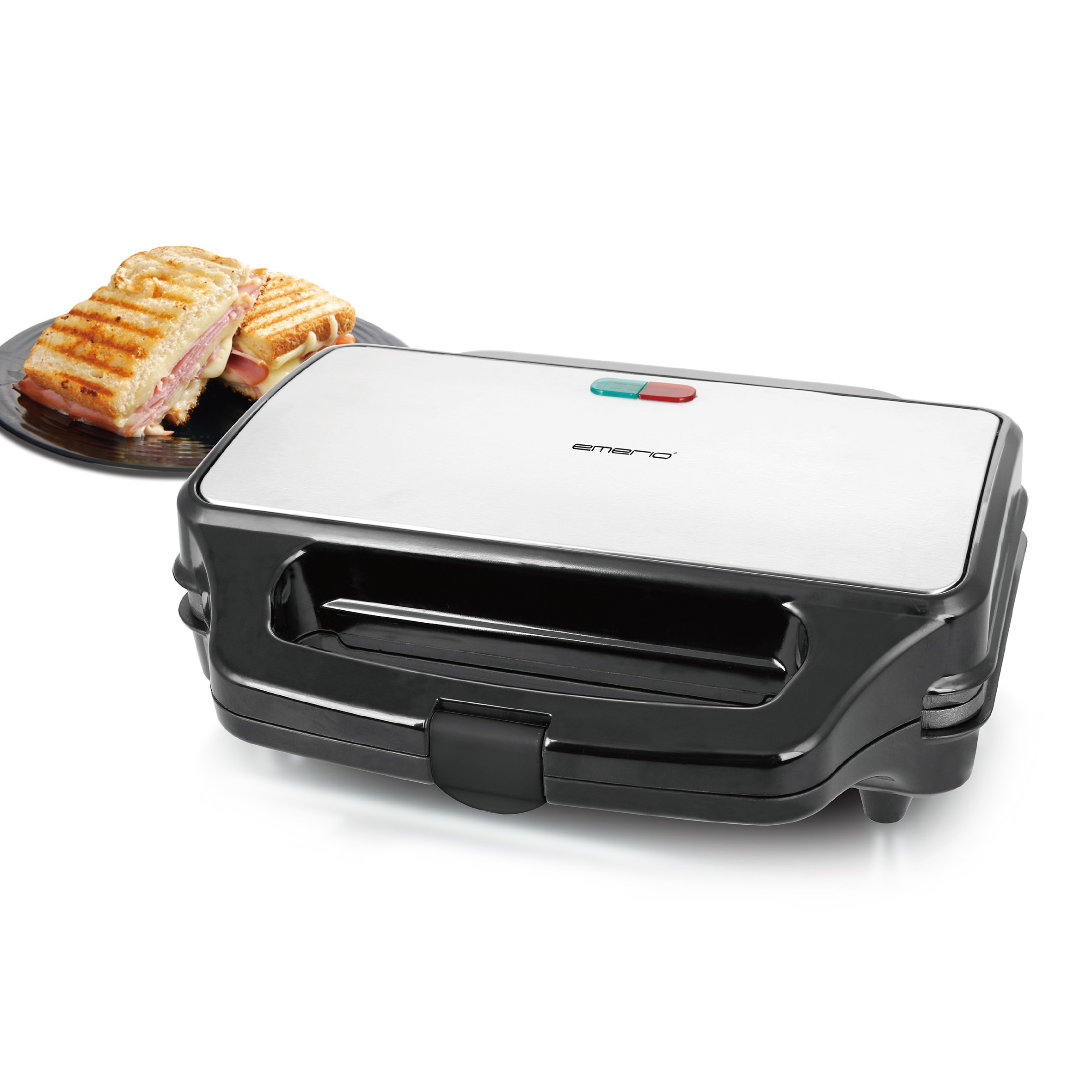 EMERIO ST-109562 Sandwich toaster RVS, Zwart