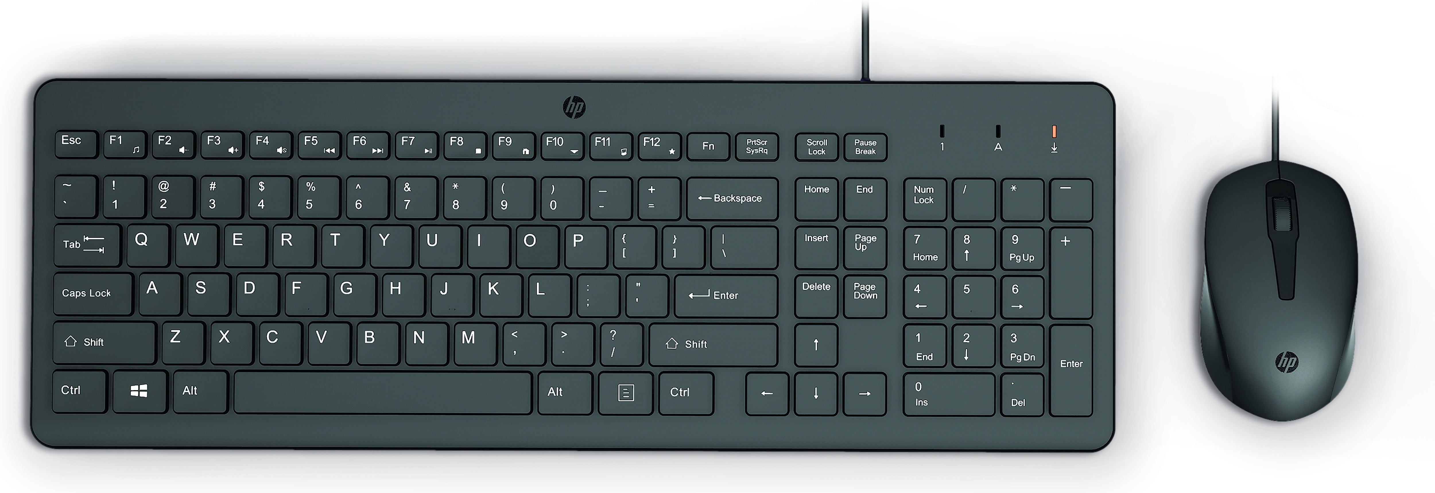 HP 150 Wired Mouse and Keyboard Combination Toetsenbord Zwart