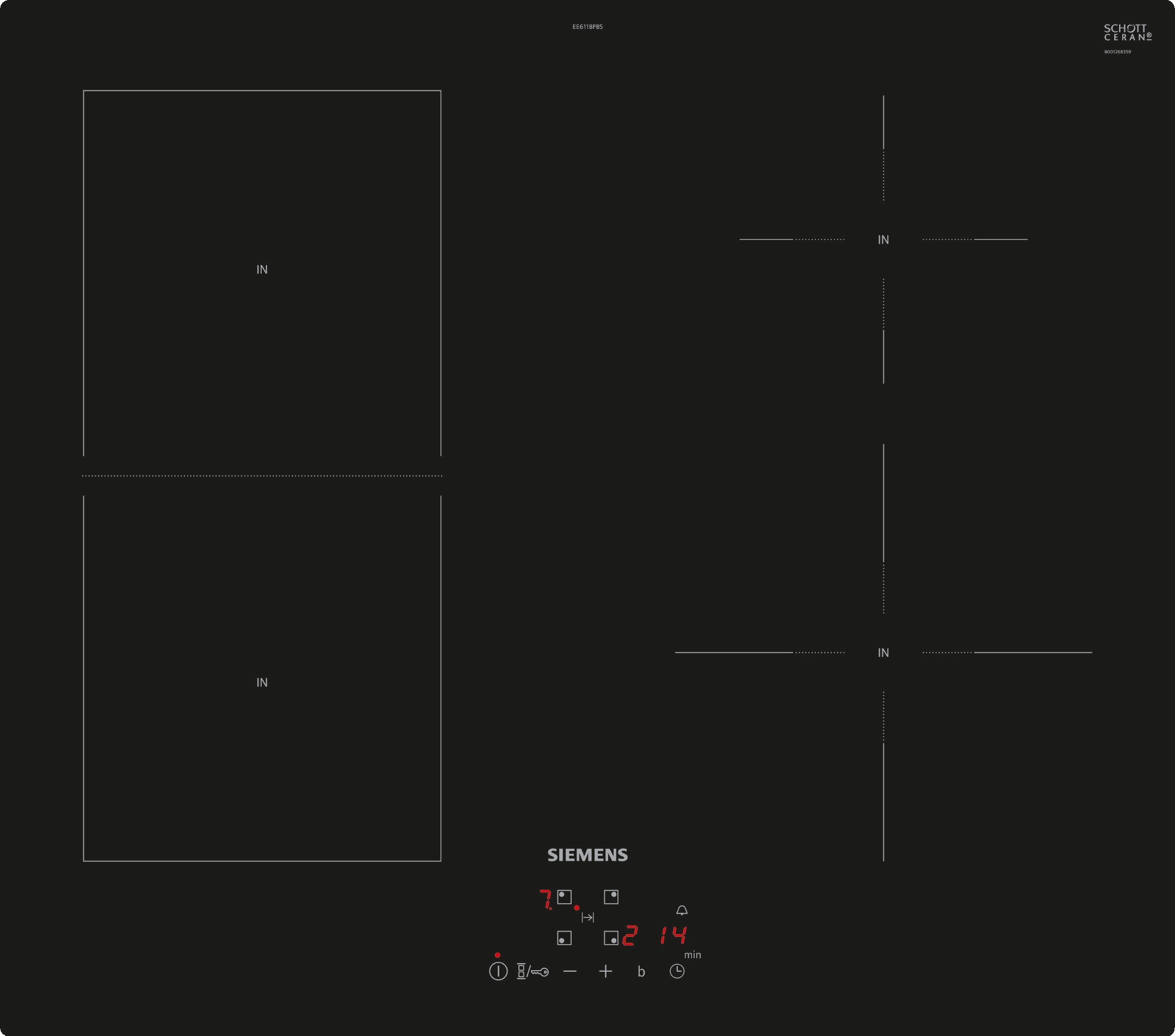 Siemens EE611BPB5E Inductie inbouwkookplaat Zwart