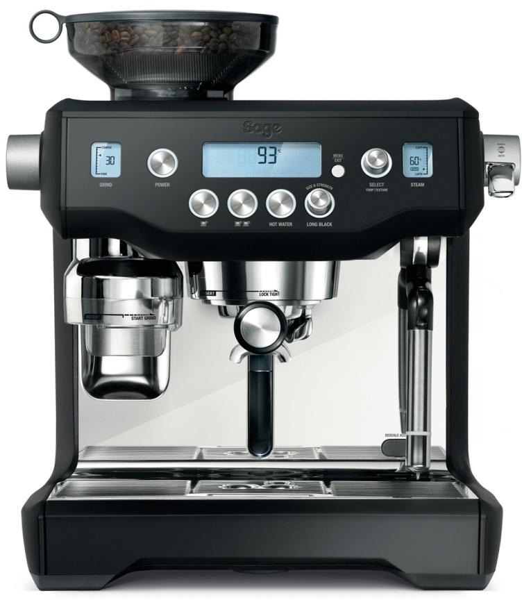 Espressomachine Sage The Oracle Zwart, Zilver 2400 W Display, met koffiemolen, met melkopschuimer