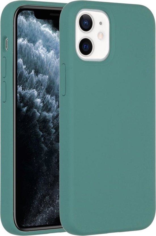 Accezz Liquid Silicone Backcover iPhone 12 Mini Telefoonhoesje Groen