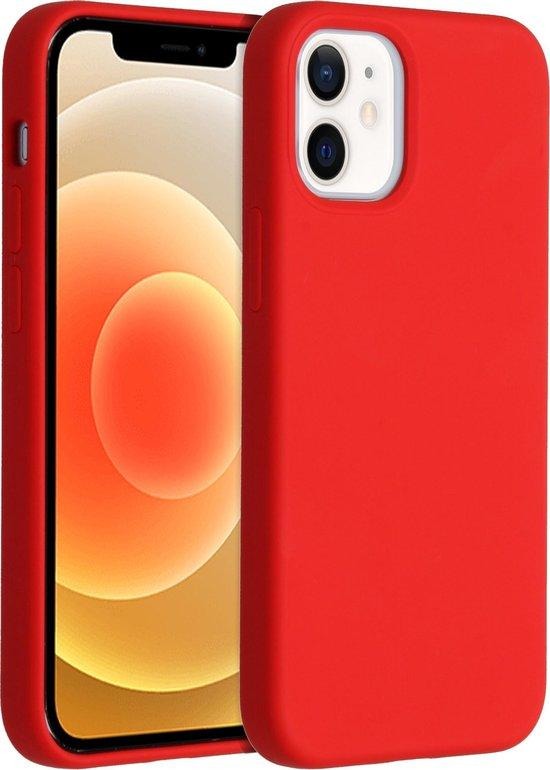 Accezz Liquid Silicone Backcover iPhone 12 Mini Telefoonhoesje Rood