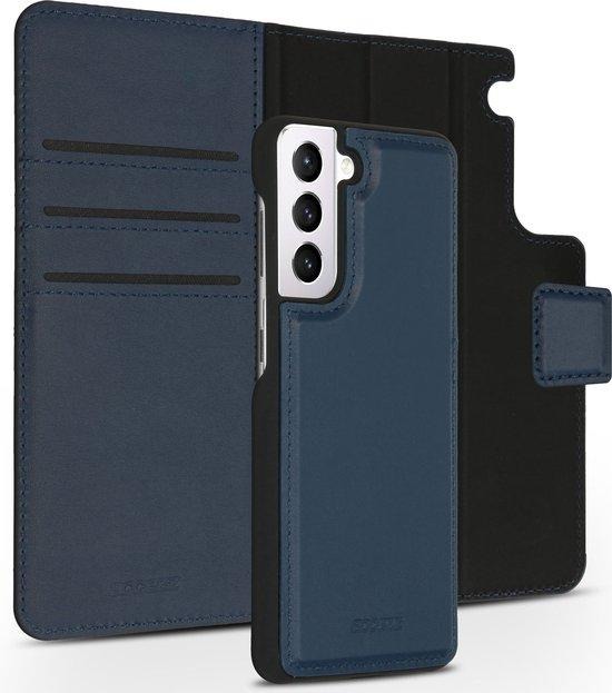 Accezz Premium Leather 2 in 1 Wallet Bookcase Samsung Galaxy S21 hoesje - Donkerblauw