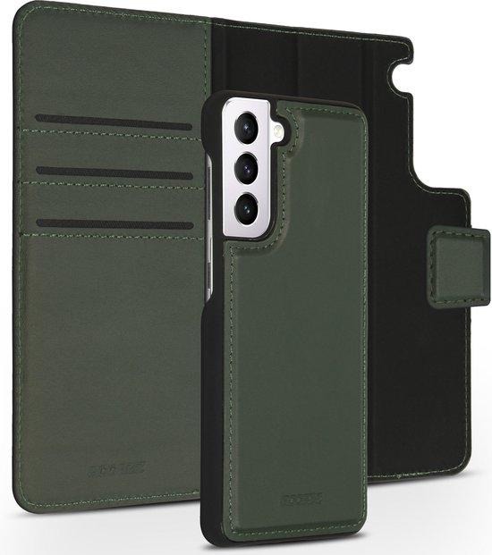 Accezz Premium Leather 2 in 1 Wallet Bookcase Samsung Galaxy S21 hoesje - Groen