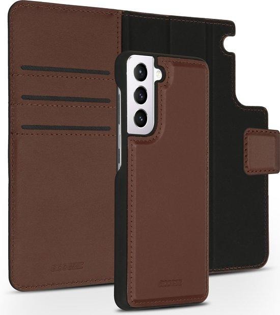 Accezz Premium Leather 2 in 1 Wallet Bookcase Samsung Galaxy S21 hoesje - Bruin