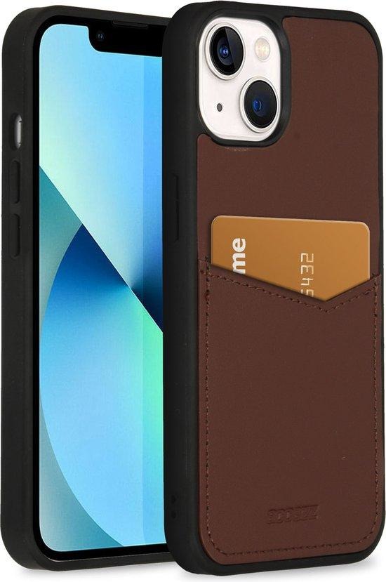 Accezz Premium Leather Card Slot Backcover iPhone 13 hoesje - Bruin