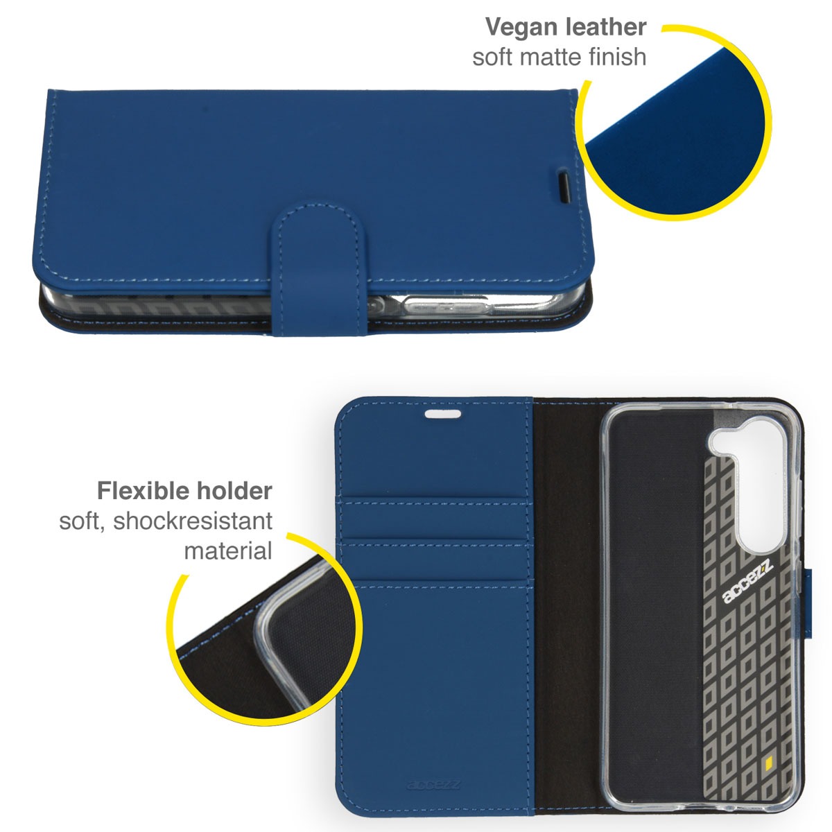 Accezz Wallet Softcase Bookcase Samsung Galaxy S23 hoesje - Donkerblauw