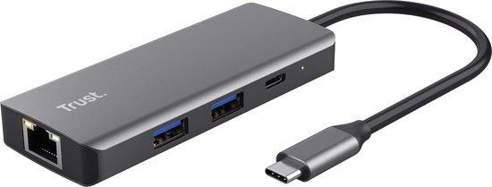 Trust Dalyx - Hub - 6 poorten - USB C adapter - Zilver
