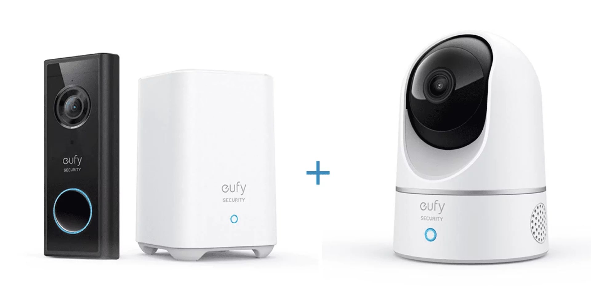 Eufy by Anker 2K Videodeurbel + 2K Beveiligingscamera bundel - Pan & tilt - Voor binnen en buiten - Met Homebase