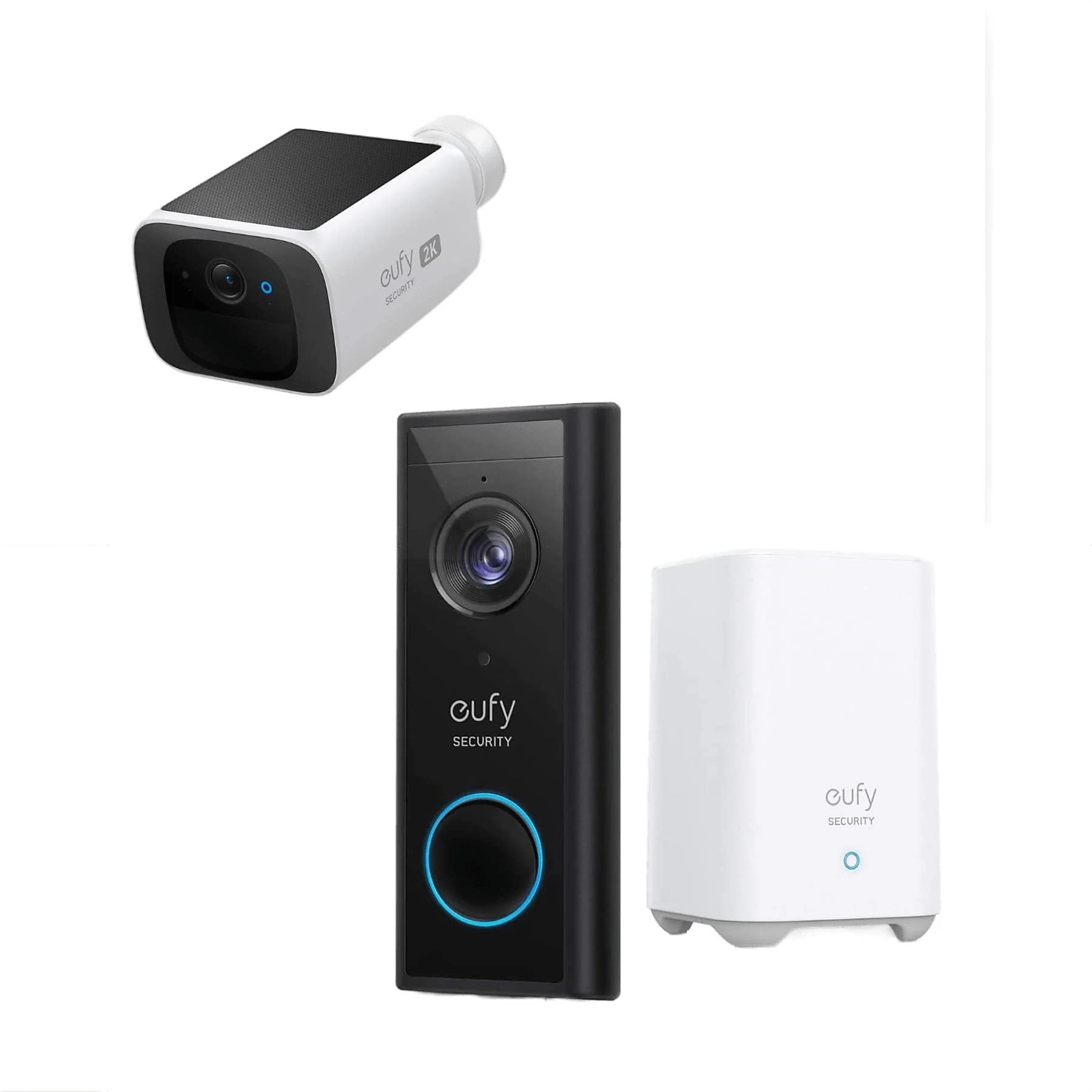 eufy Security - Wireless Video Doorbell 2K + eufy security S220 SoloCam - On-Device AI for Human Detection - Solar Security Camera - Wireless Outdoor Camera - Forever Power