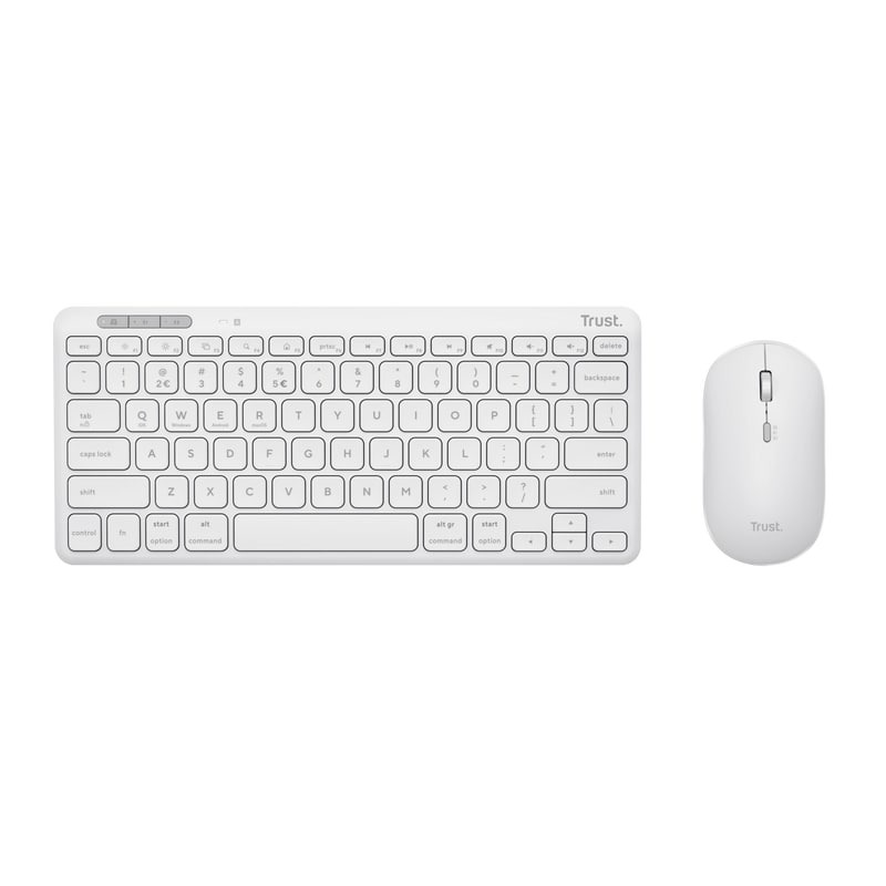 Trust Lyra Multi-Device Wireless Keyboard & Mouse Toetsenbord Wit