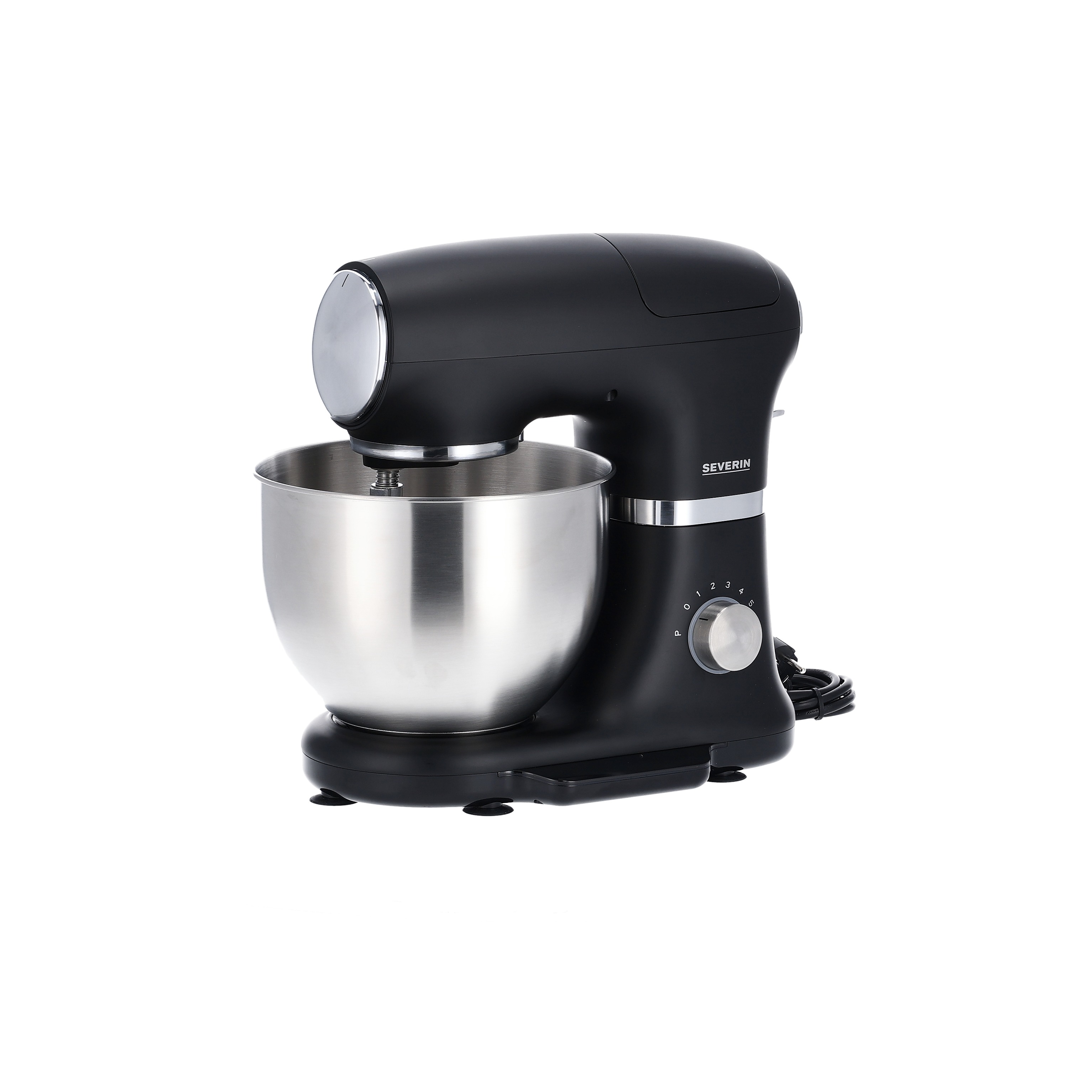 Severin KM 3898 Foodprocessor 1000 W RVS, Zwart (mat)