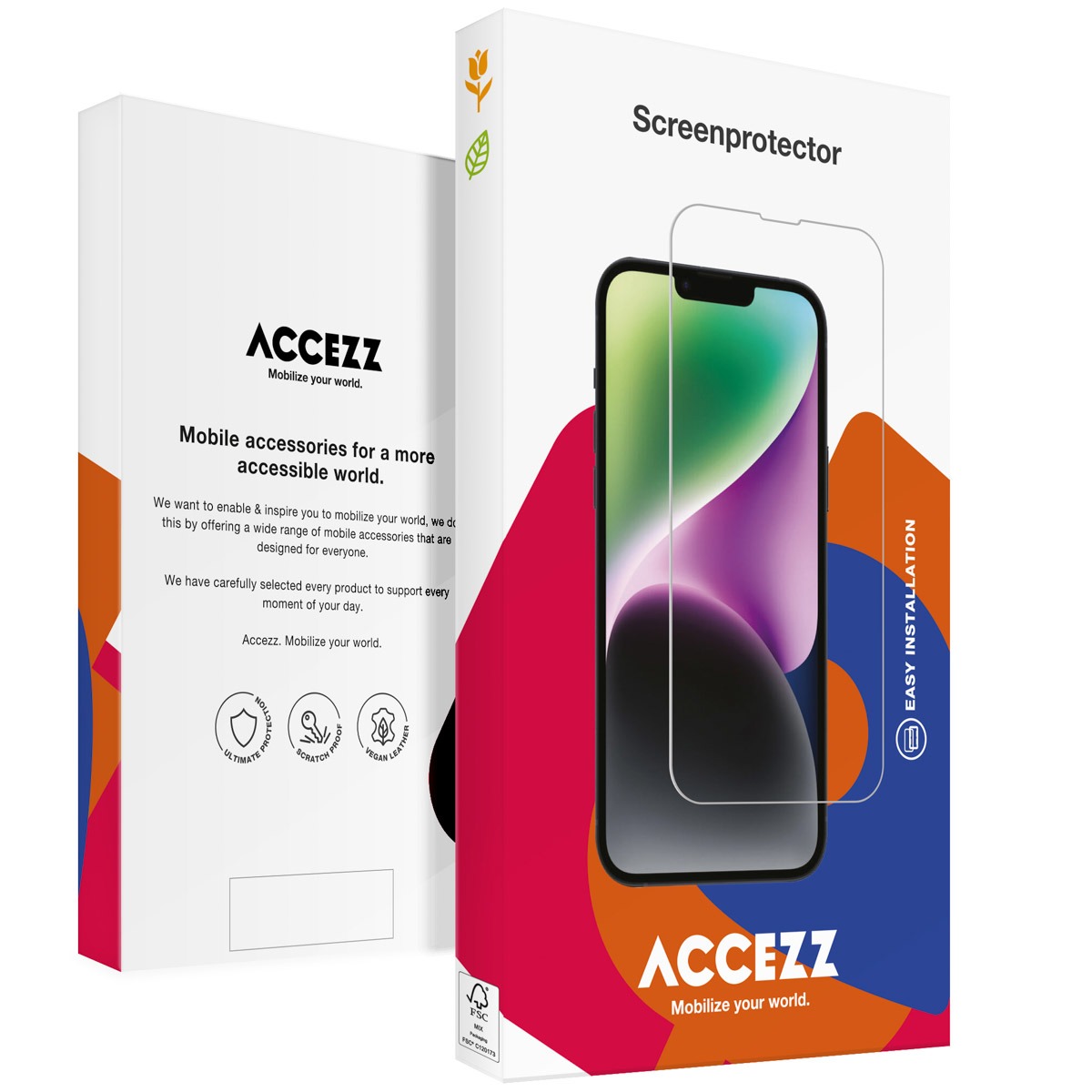 Accezz Gehard Glas Full Cover Screenprotector iPhone 15 Smartphone screenprotector Transparant