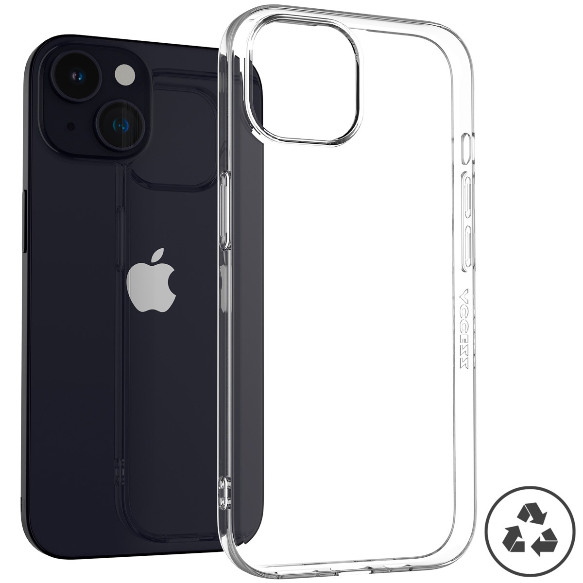 Image of Accezz 100% Recycled Clear Backcover iPhone 15 Smartphone screenprotector Transparant