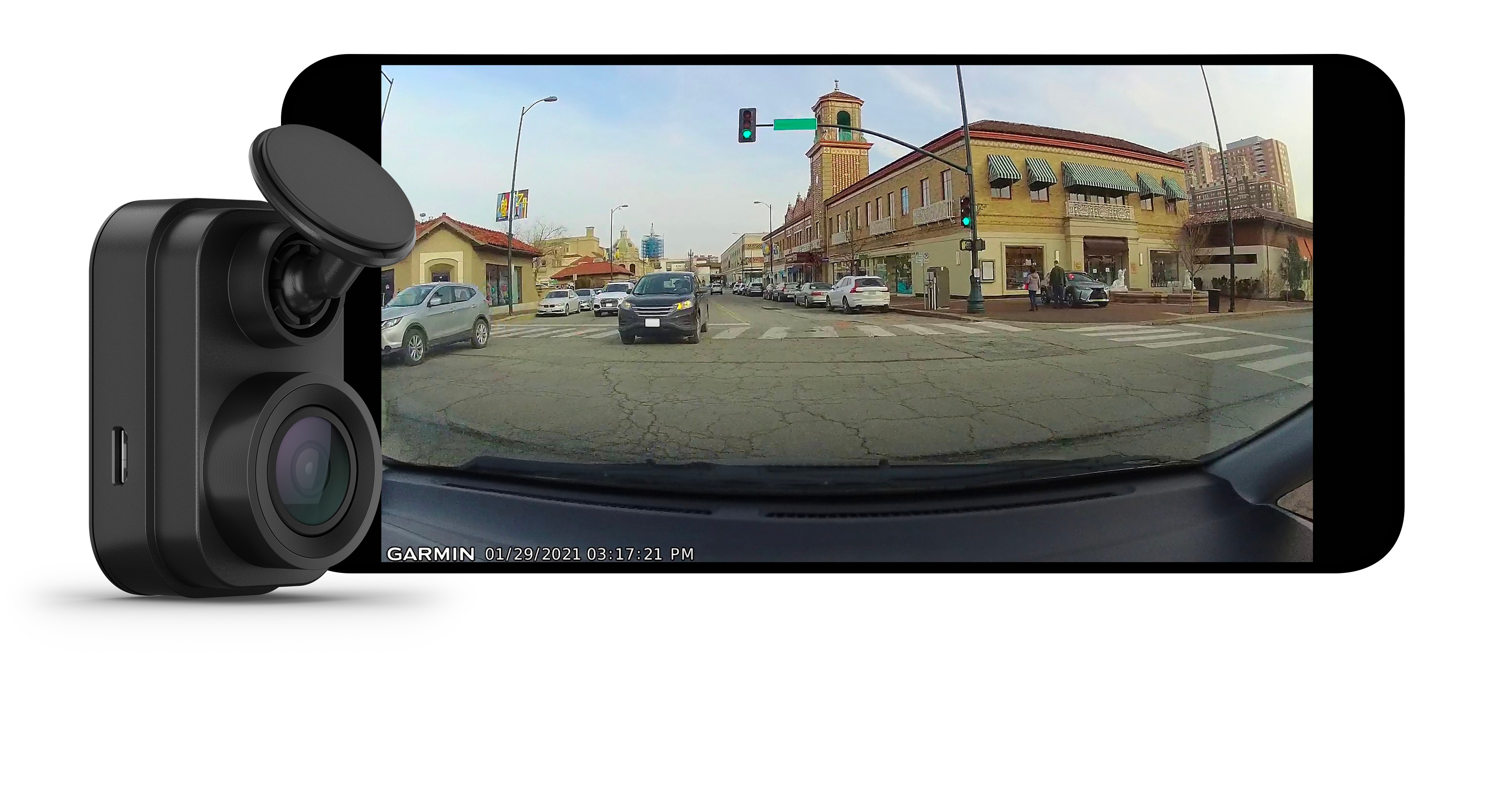 Garmin Dash Cam™ Mini 2 Dashcam Kijkhoek horizontaal (max.): 140 ° Automatische start, G-sensor, Mic