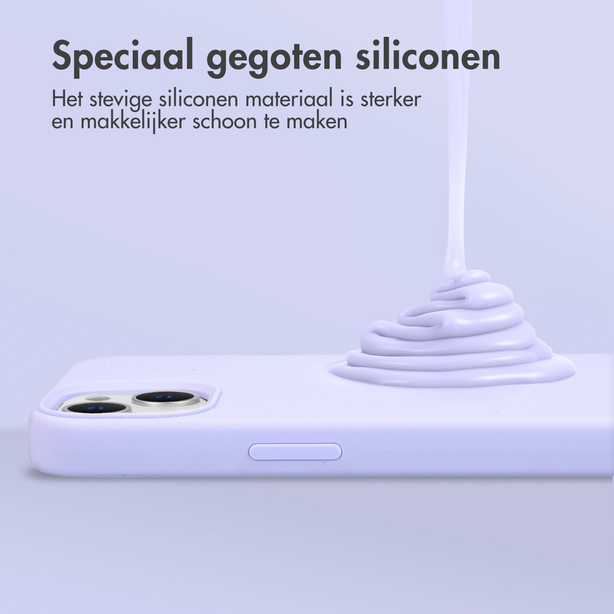 iPhone 15 Hoesje Siliconen - Accezz Liquid Silicone Backcover met MagSafe - Paars