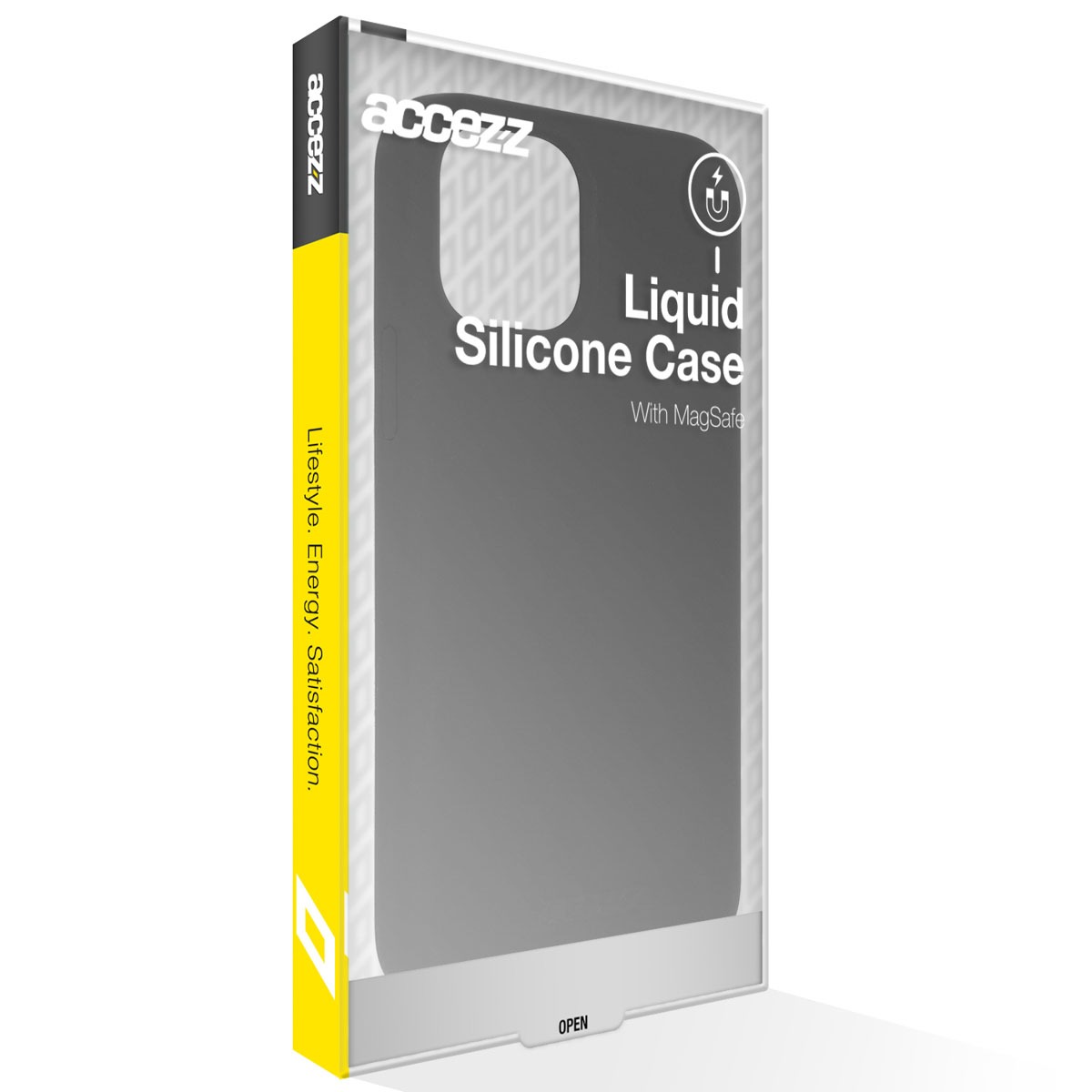Accezz Liquid Silicone Backcover met MagSafe iPhone 15 Pro Telefoonhoesje Zwart