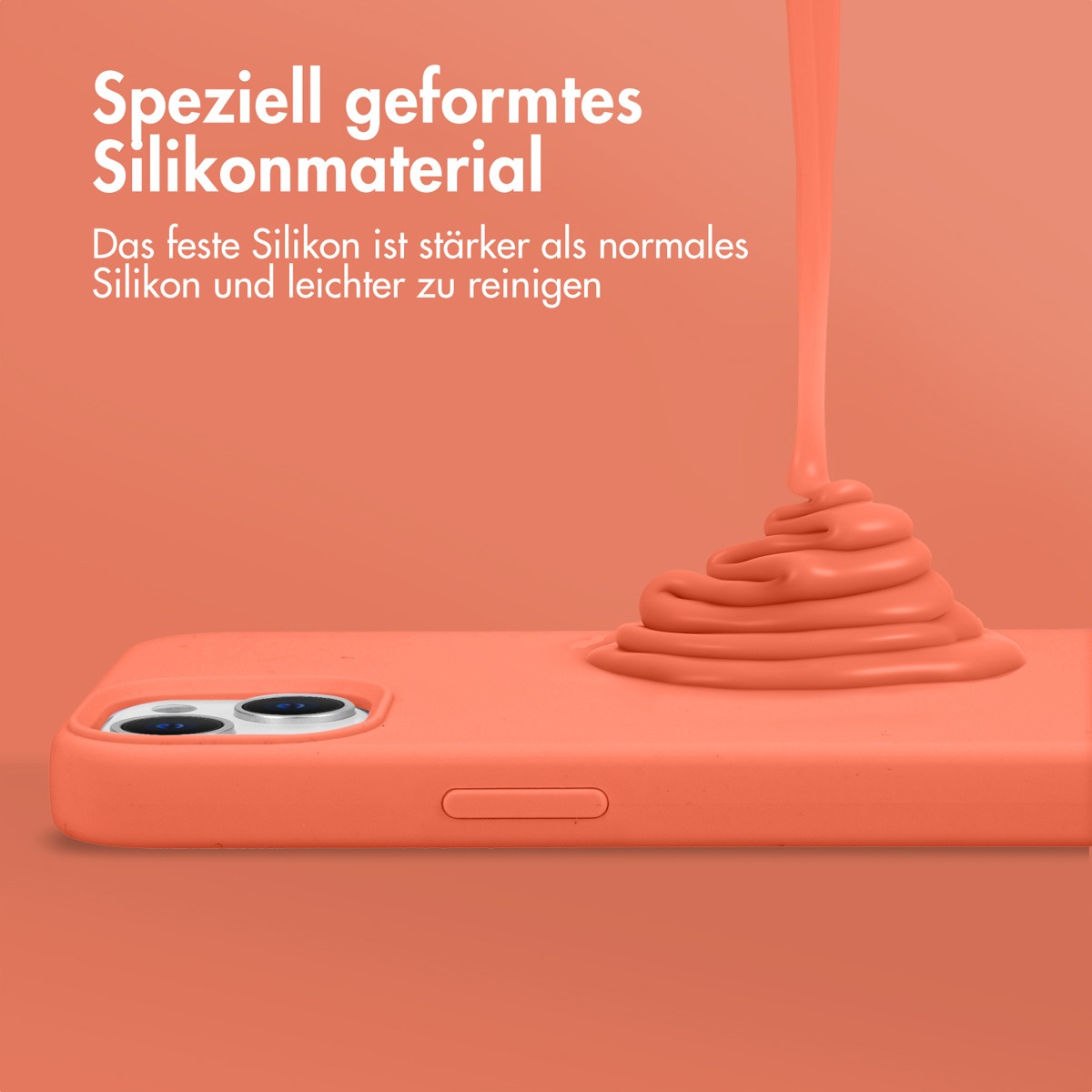 Accezz Liquid Silicone Backcover met MagSafe iPhone 15 Pro Max Telefoonhoesje Oranje