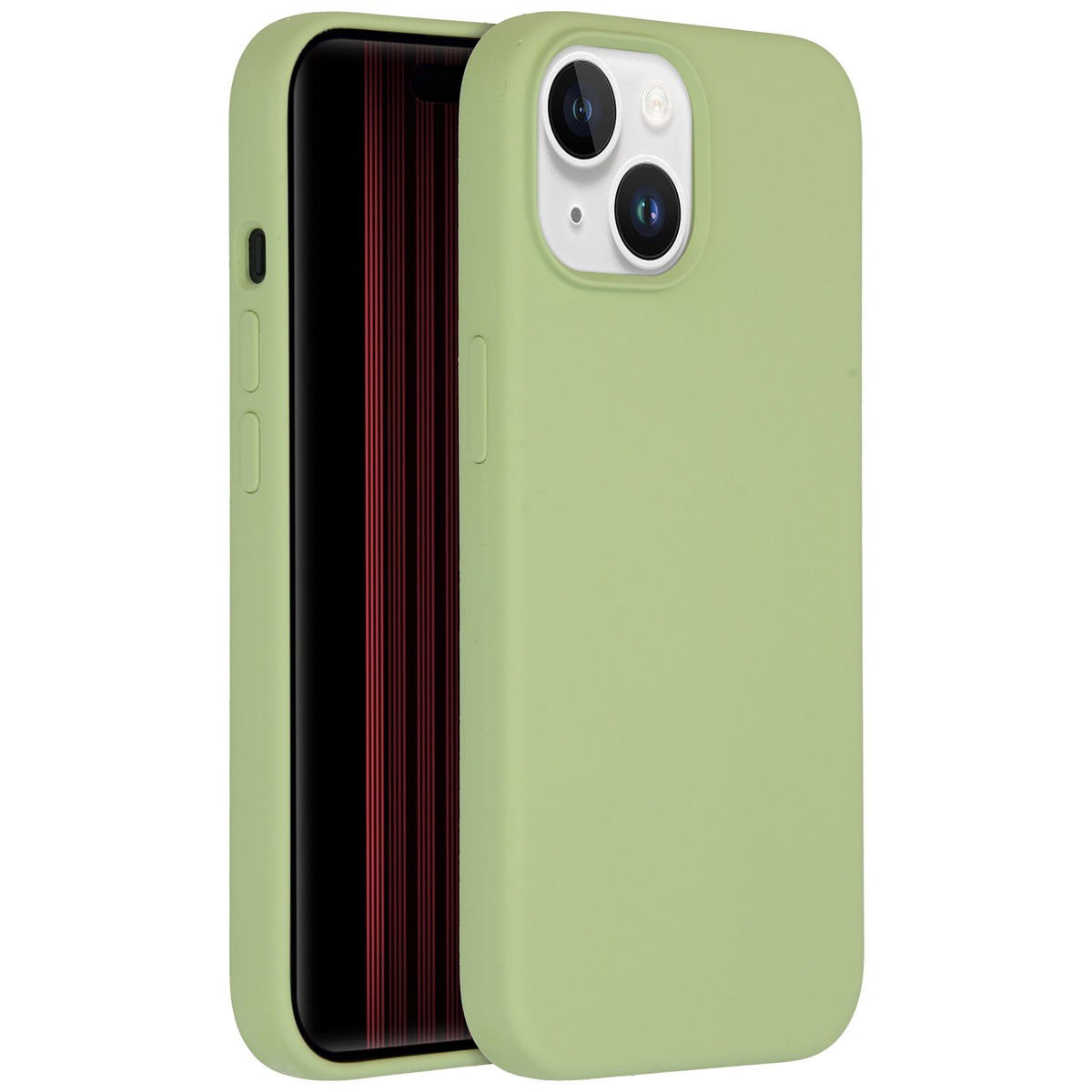 Accezz Liquid Silicone Backcover met MagSafe iPhone 15 Telefoonhoesje Groen