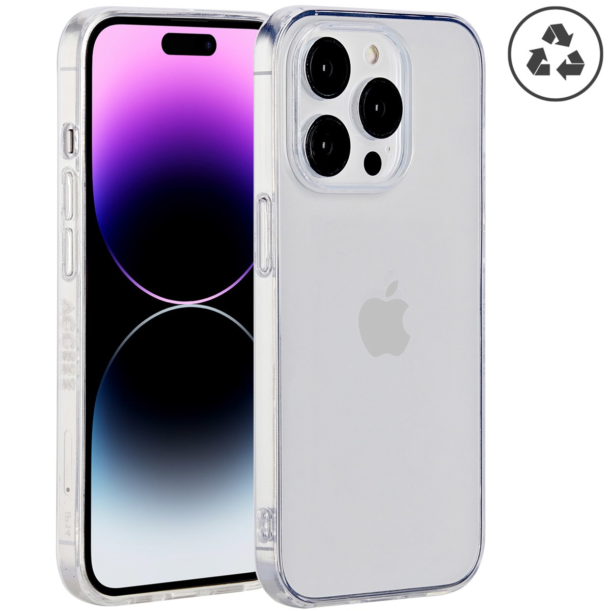 Accezz 100% Recycled Clear Backcover iPhone 14 Pro Telefoonhoesje Transparant