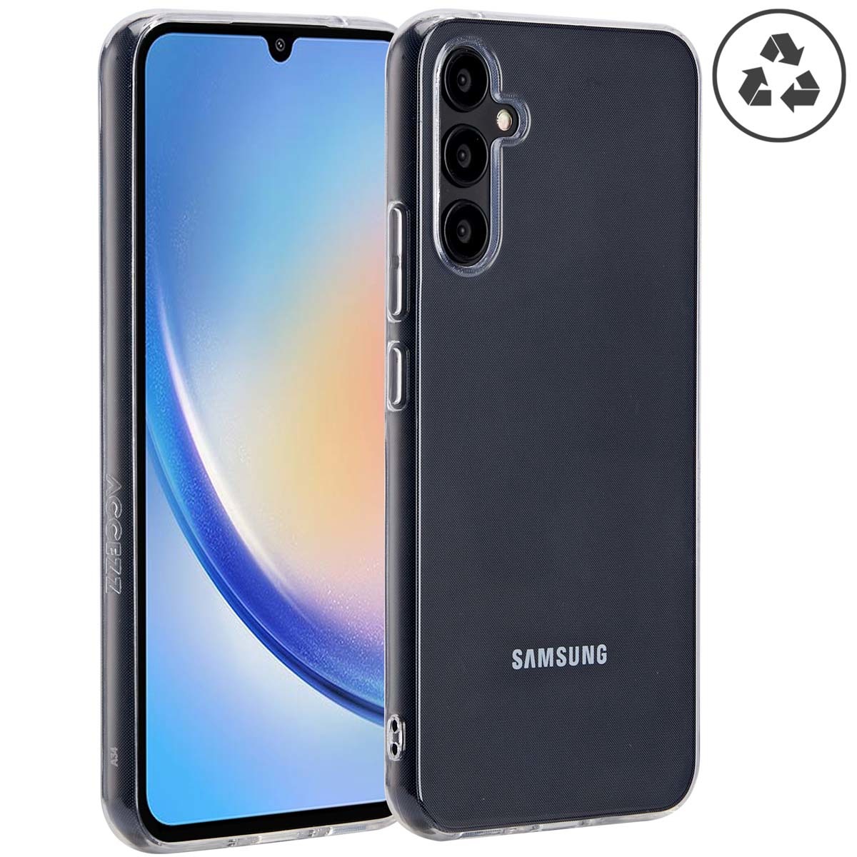 Accezz 100% Recycled Clear Backcover Samsung Galaxy A34 (5G) Telefoonhoesje Transparant