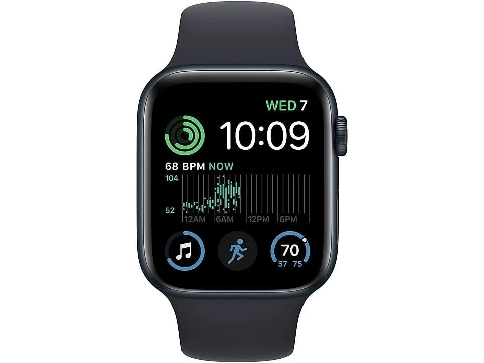 Apple Watch SE (2022) 44mm Midnight Aluminium Sportband M-L Smartwatch