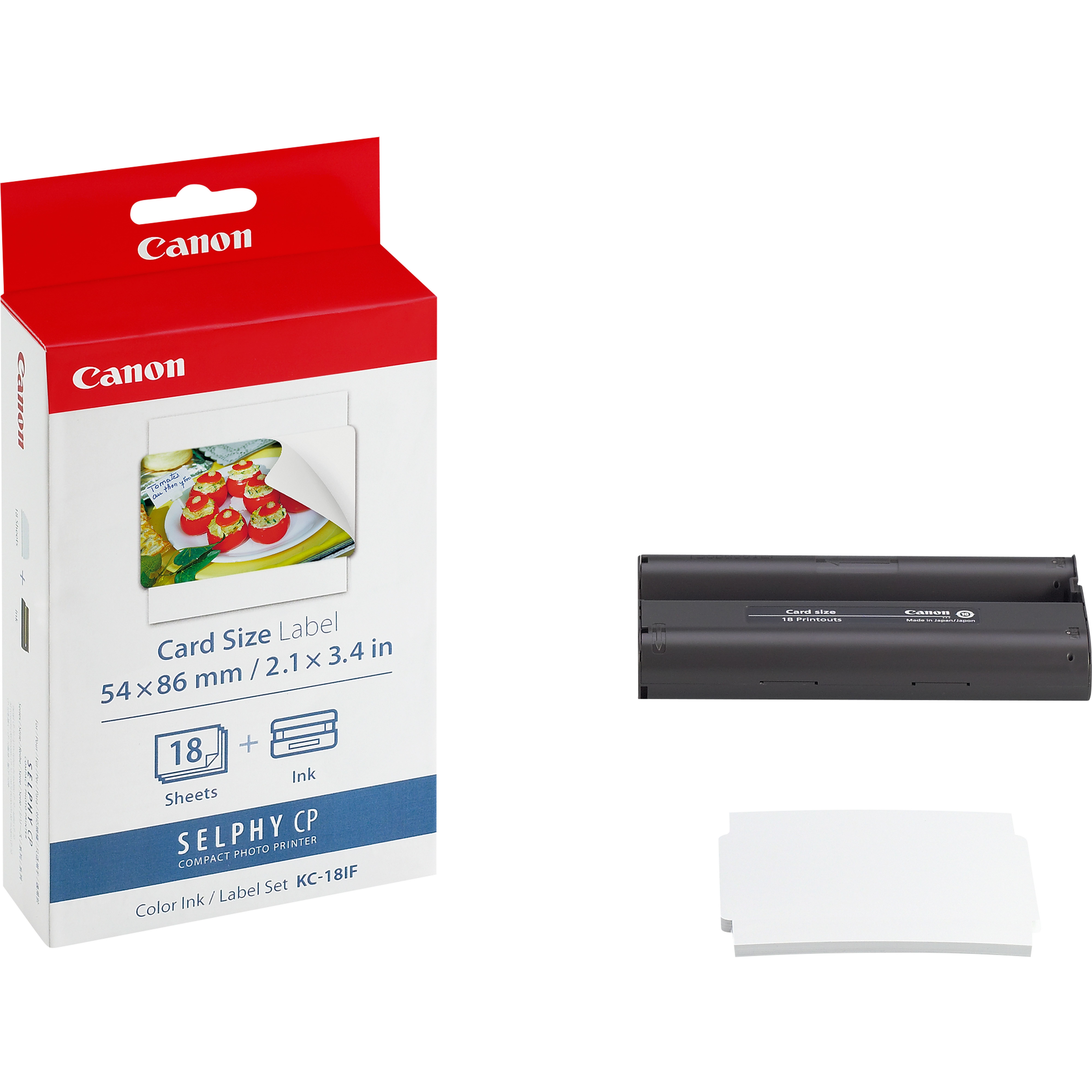 Canon KC-18IF-kleureninkt + 54 x 86 mm stickerpapier, 18 vel Inkt