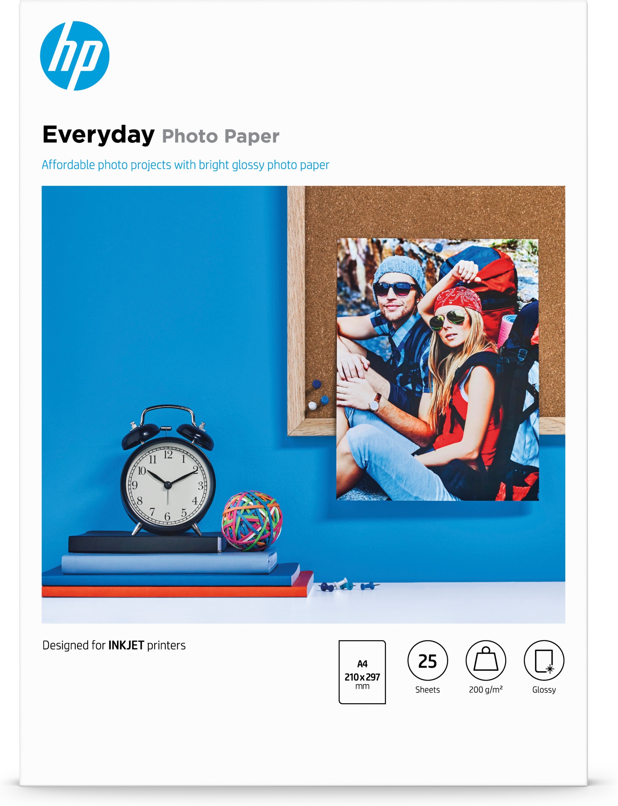 HP EVERY DAY PHOTOGLOSS A4PAPER 25S Zwart