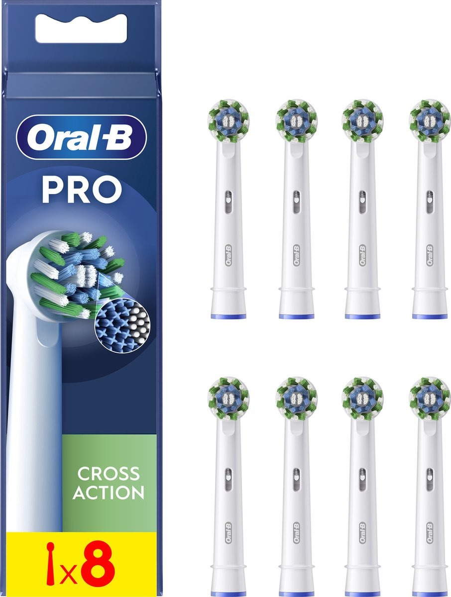 Oral-B Pro Cross Action - Opzetborstels - Met CleanMaximiser Technologie - 8 Stuks