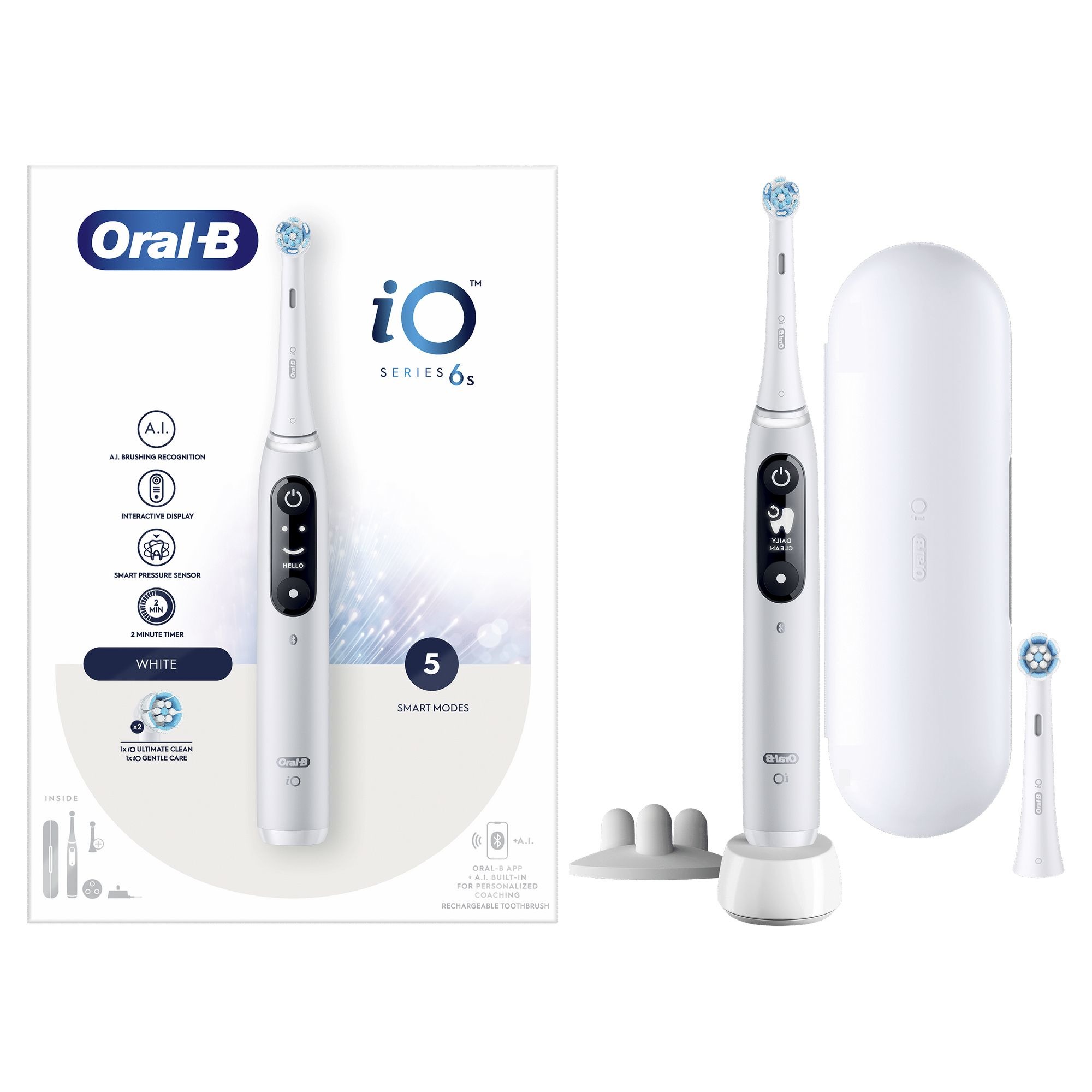 Oral-B elektrische tandenborstel iO Serie 6S(Wit) + extra refill