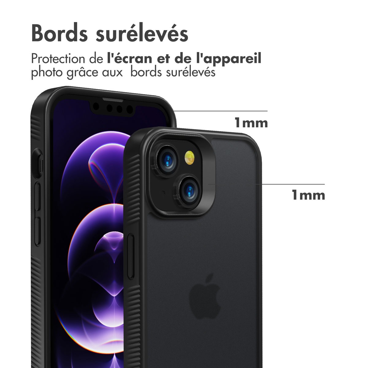 Accezz Rugged Frosted Backcover iPhone 14 Telefoonhoesje Zwart