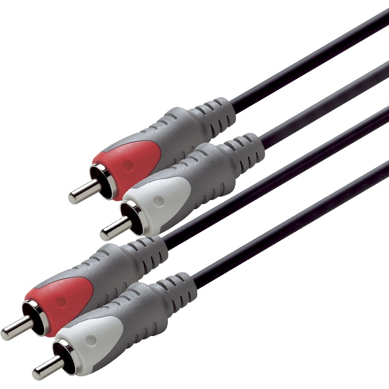 Scanpart aansluitkabel 2tulp(M)-(M) 2,5m Mini jack kabel Zwart