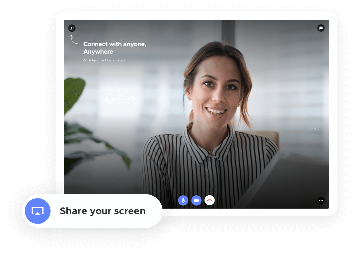 Button to start screen sharing within a Teleport video call