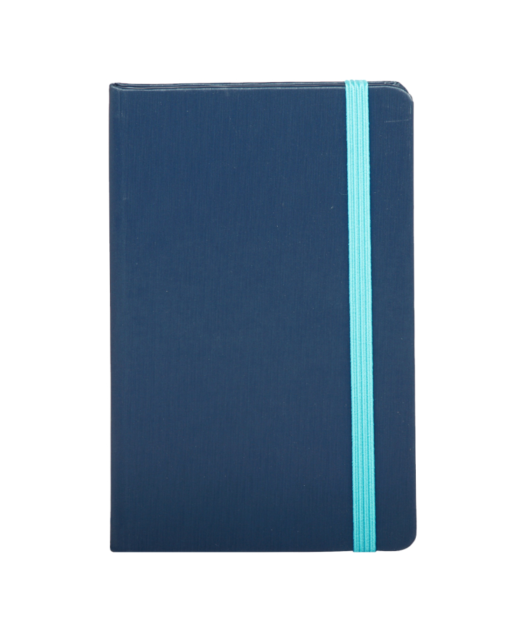 Large Hard-Cover Journal Notebook with 1-Color Logo - 5.5 inch x 8.5 inch — Blue