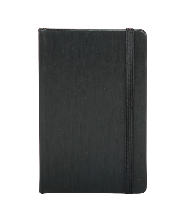 Large Hard-Cover Journal Notebook with 1-Color Logo - 5.5 inch x 8.5 inch — Black