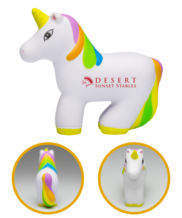 Union Printed - Unicorn Stress Balls with 1-Color Logo