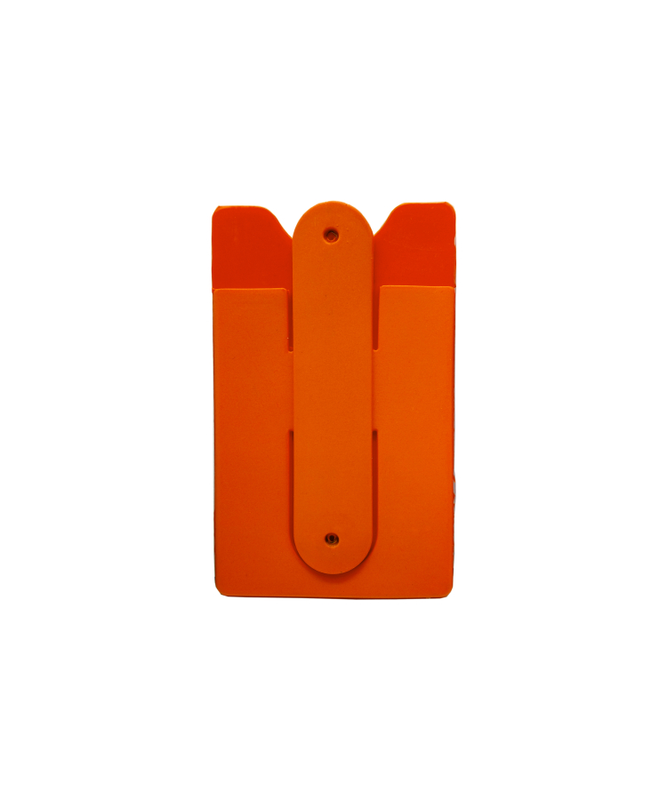 Union Printed - Silicone Wallet Phone Stand with 3M Backing — Orange