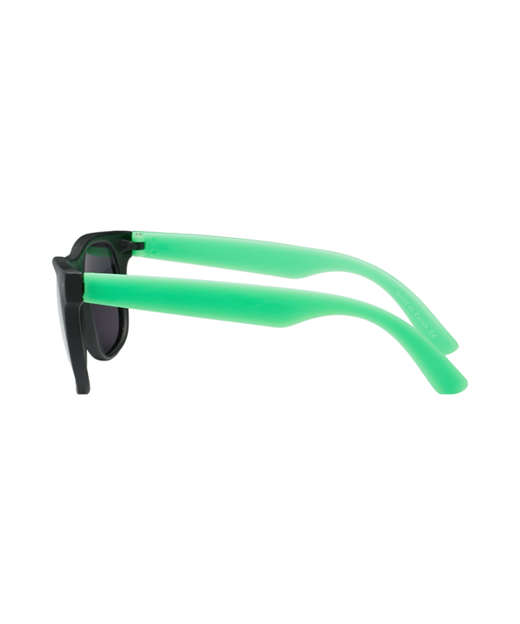 Union Printed - Kids Size Two Tone Youth Sunglasses with 1-Color Logo — Neon Green