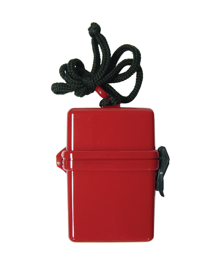 Waterproof Swim Box with Breakaway Neck rope — Solid Red