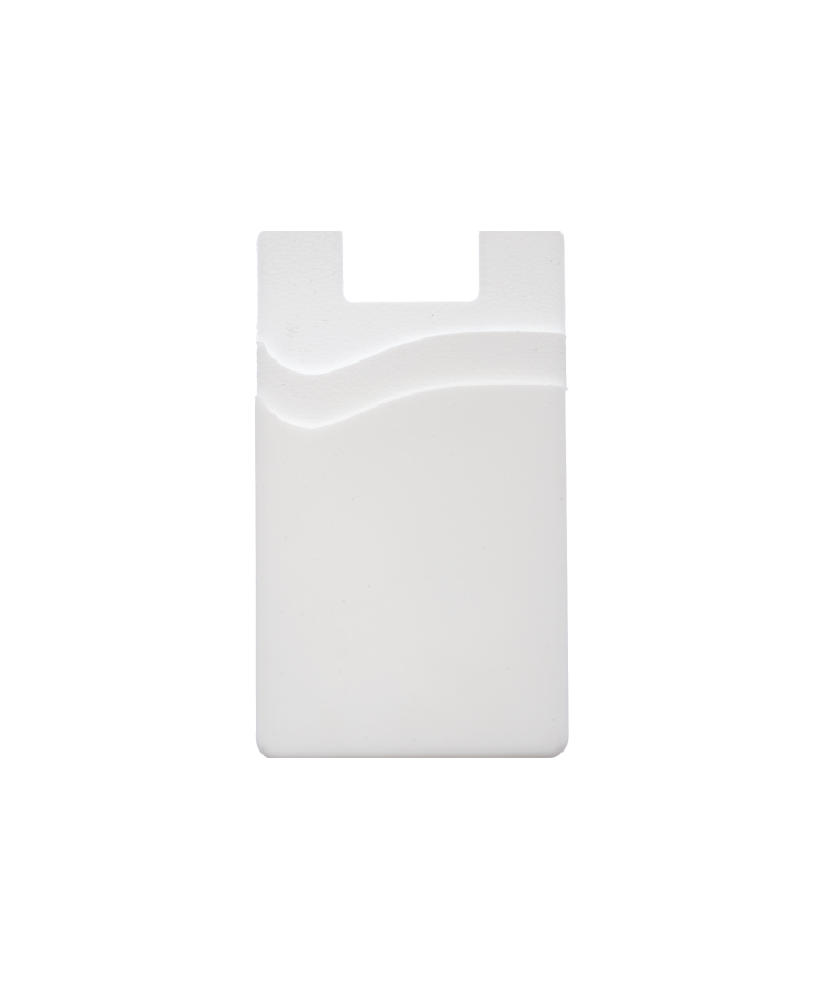 Union Printed - Dual Pocket Silicone Phone Wallets with 1-Color Logo — White