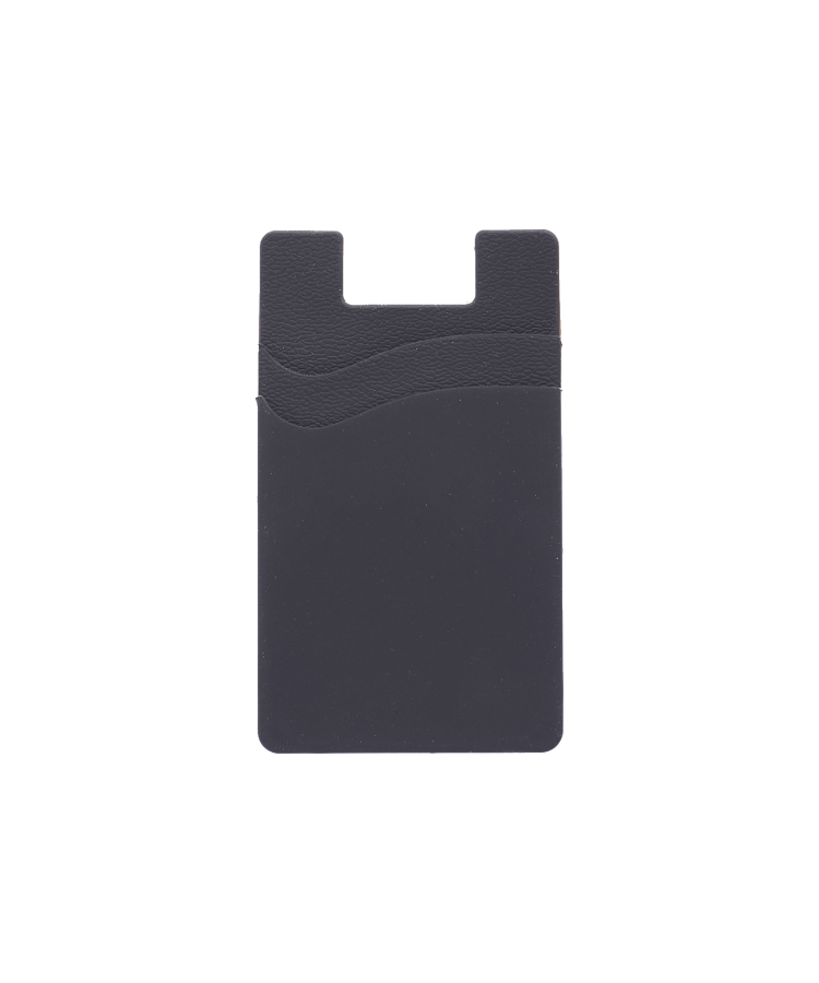 Union Printed - Dual Pocket Silicone Phone Wallets with 1-Color Logo — Black