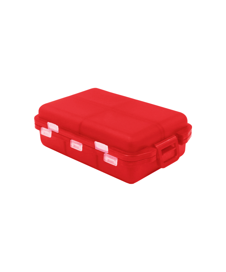 Union Printed - 7-Day Compartment Folding Pill Box Organizer - One Color Print — Red