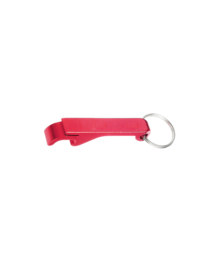 Union Printed - Aluminum Beer Bottle Opener with Keychain - 1-Color Print — Red