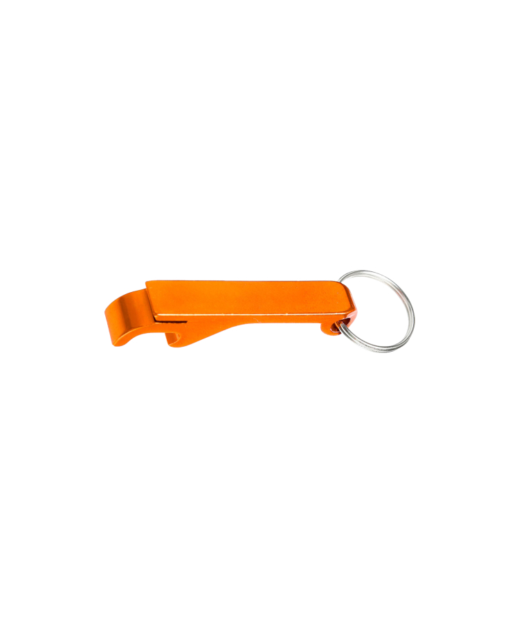 Union Printed - Aluminum Beer Bottle Opener with Keychain - 1-Color Print — Orange