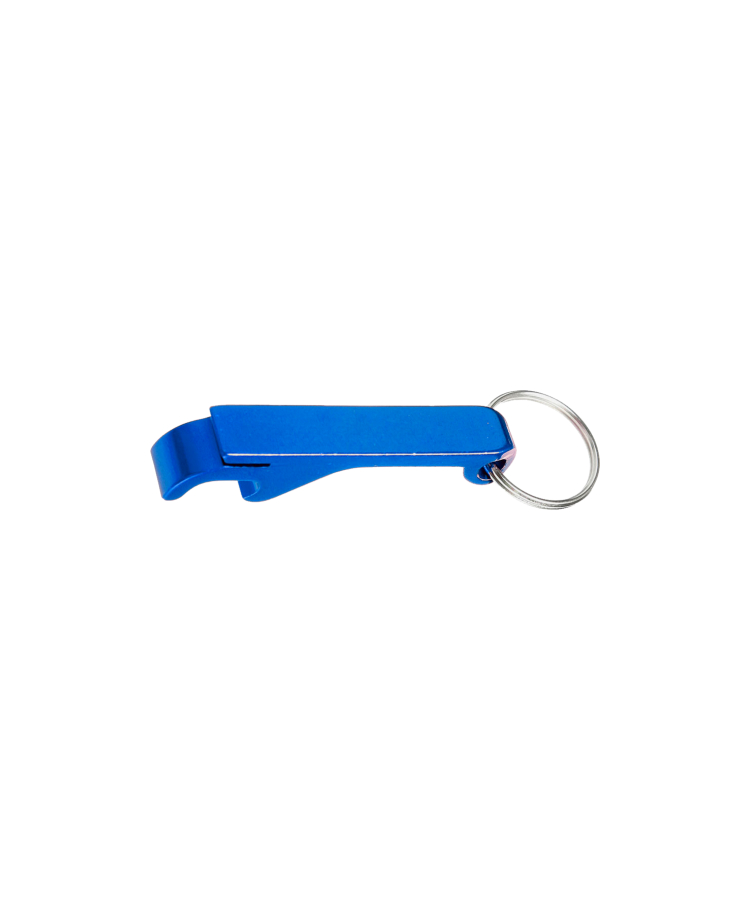 Union Printed - Aluminum Beer Bottle Opener with Keychain - 1-Color Print — Medium Blue